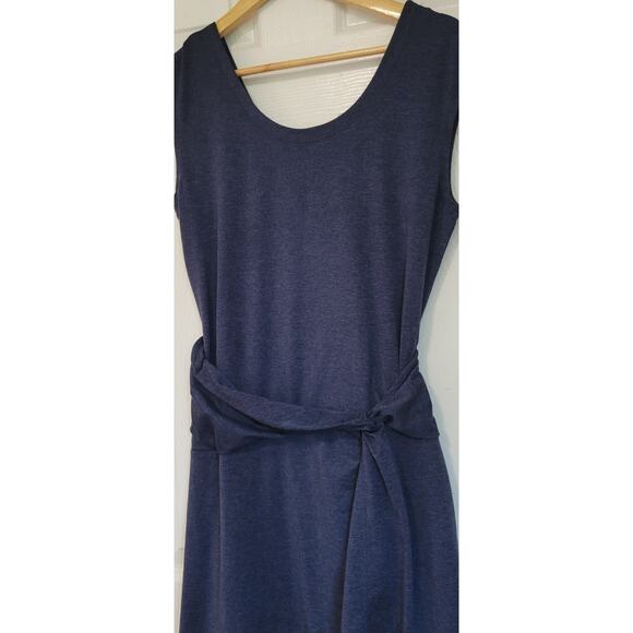 Patagonia Dress Sz Medium Blue Crossover Wrap Back Ruching Tank - Picture 2 of 6